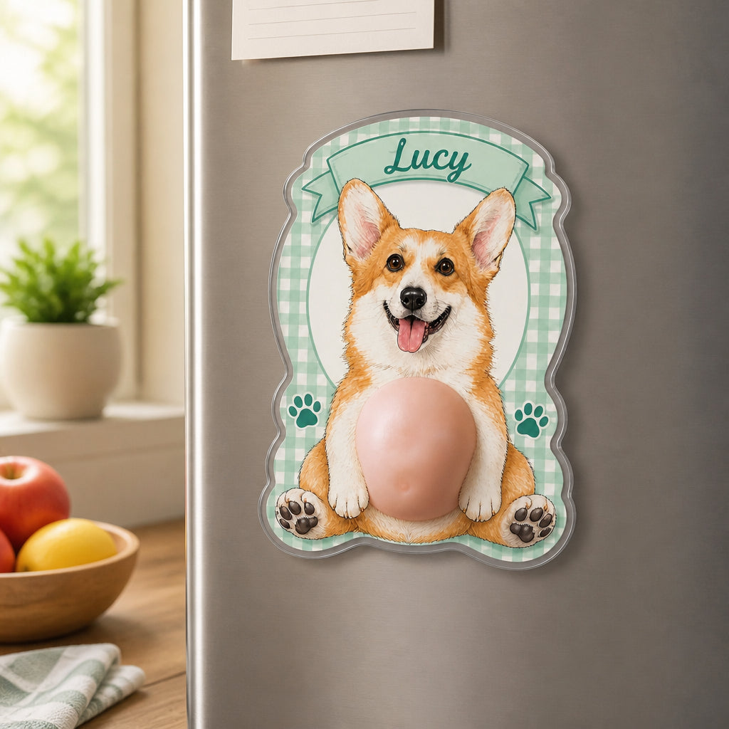 Personalized Corgi Fridge Magnet with Pet Name - Personalized Acrylic Refrigerator Magnet - Soft Rubber Belly 8c6fe15e-b9c7-4326-8e34-d2d1ca07c365.jpg