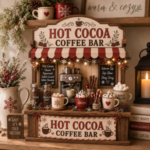 Hot Cocoa Coffee Bar Wooden Block, Winter Coffee Station Decor, Xmas Tiered Tray Sign, Rustic Coffee Café Decor, Christmas Gift 8c8af4b7-9224-4b9a-b451-3e8d2cbda219-1.jpg