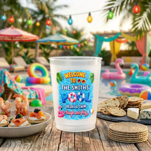 Welcome To Our Pool - Personalized Plastic Frosted Cup - Summer Gift For Family, Pool Drinking Accessory 8c95196f-563f-4189-873a-465d24de9a44-3.jpg