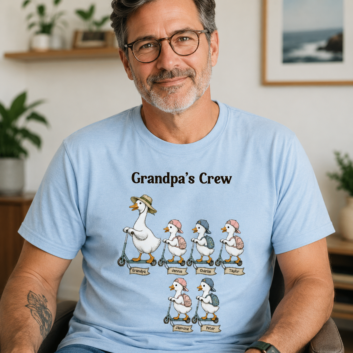 Off To Commit Dad Foolery Silly Goose Dad & Kids - Personalized Shirt - Funny Shirt For Husband Dad