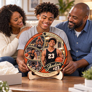 Personalized Basketball Photo Collage Plaque with Stand – Christmas Gift for Basketball Players, Senior Night & Graduation Keepsake 8cb3305c-4cc2-4960-a77b-6b6f966bb5e1-Parents-present-a-personalized-basketball-plaque-3.png