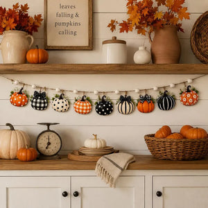 Fall Wooden Pumpkin Garland, Farmhouse Mantel Banner, Autumn Wall Decor, Rustic Thanksgiving Hanging, Orange Black White Pumpkin Decoration 8cbe4aa1-24cc-43bd-a81f-34c5d8a1dfdd-ggfgfgfgfnbhgf-1-.webp
