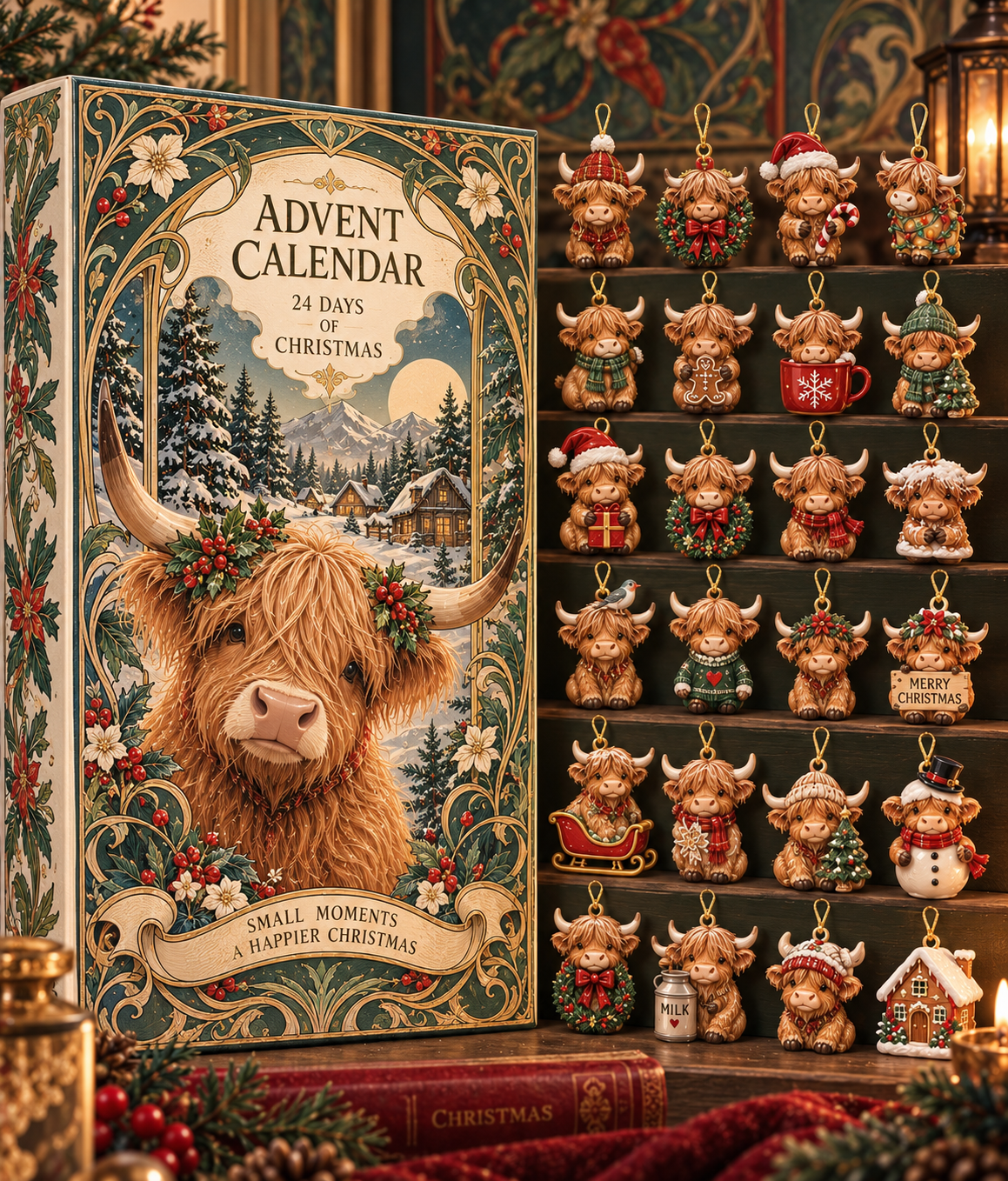 Highland Cow Christmas Advent Calendar 2026, 24-Day Holiday Countdown with 24 Hanging Cow Charms, Art Nouveau Christmas Gift 8cc54b3b-dae3-4451-b3b6-edace87ddc7a-n1.png