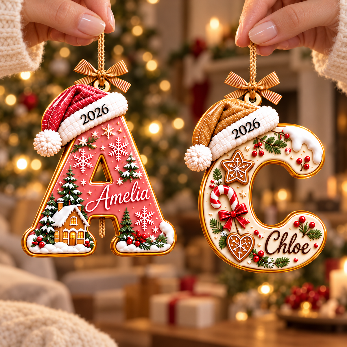 Personalized Initial 3D Relief Ornament, Custom Name Letter with Santa Hat, Christmas Tree Decor, Kids Gift, Family Holiday Keepsake 8ce6cadf-e520-4615-98e8-d0e85163101a-8f54ad24-94ef-481c-9001-48911c1a3775.png