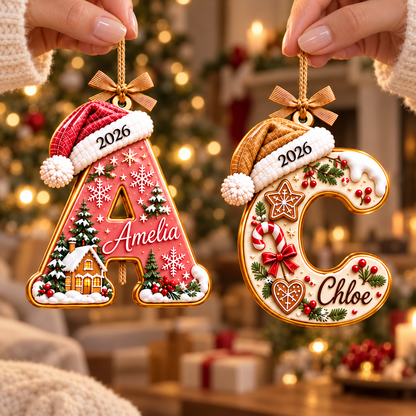 Personalized Initial 3D Relief Ornament, Custom Name Letter with Santa Hat, Christmas Tree Decor, Kids Gift, Family Holiday Keepsake 8ce6cadf-e520-4615-98e8-d0e85163101a-8f54ad24-94ef-481c-9001-48911c1a3775.png