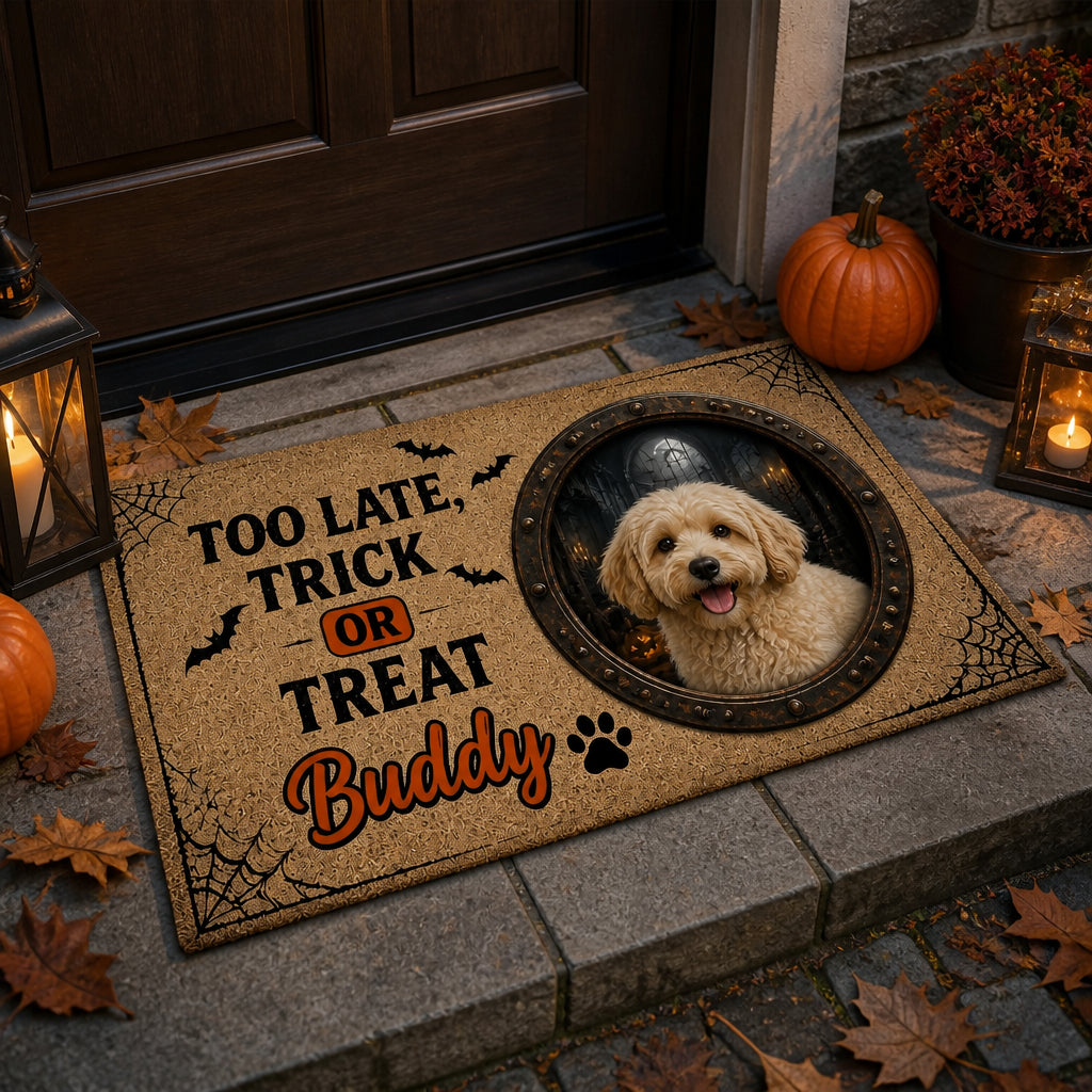 Too Late, Trick or Treat — Pet Photo Halloween Doormat - Personalized Doormat 8cf7a656-fefb-4944-bc6b-445b7054a4cd.jpg