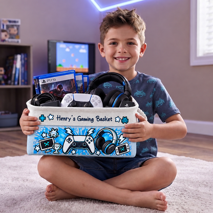 Gaming Basket For Son, Daughter Custom With Name - Personalized Storage Basket 8d0c008f-fc55-4e1a-a0d0-f5d3dbd8fc3a-2.png