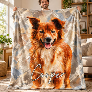Personalised Oil Painting Style Pet Photo Soft Throw Blanket with Name Home Decor Birthday Pet Memorial Gift for Pet Lovers 8d13e255-1bcb-4920-9148-51ea35d8136c-banner-5.jpg