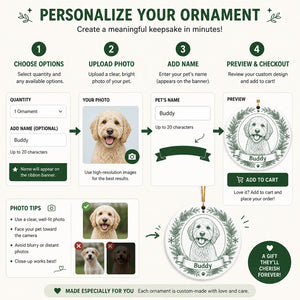 Custom Pet Cameo Ornament – Photo to Engraved Line Art with Name - Personalized Ornament 8d3c44b2-8740-422c-86c5-b445a5c2de29.jpg