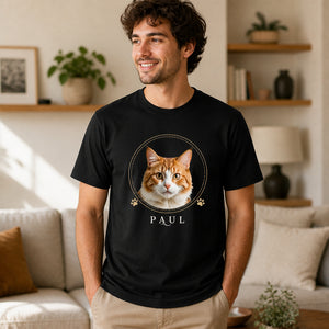 Custom Cat Peek Portrait Tee – Circle Badge + Name - Personalized T-shirt 8d486300-6713-4546-9b13-efdc56733ee8.jpg