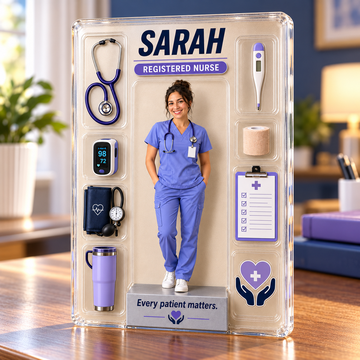 Personalized Nurse Custom Shape Acrylic Table Sign, Custom Photo & Name Desk Decor, Nursing Graduation & Nurse Appreciation Gift 8d4eff65-650e-473b-b074-8afcd91dd74a-Bi-n-acrylic-y-t-Sarah-tr-n-b-n-2.png