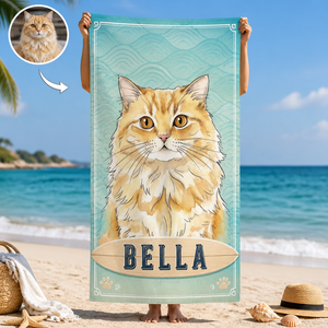 Custom Pet Portrait Beach Towel with Name - Personalized Beach Towel 8d5fa90a-b60d-48de-85fb-23af4d5b23b5.png
