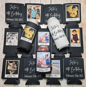 Personalized Birthday Can cooler. Vintage 1986 Photo & Text | Custom Party Favor Beer Sleeve... FRAMEP 8d6c3be9-ffcd-435c-b995-dd292e024102-dfgdgddffffffffffgggggg-7-.jpg
