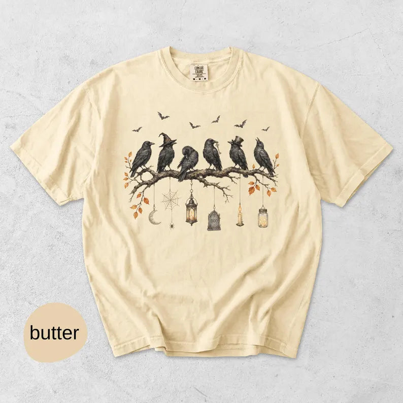 Comfort Colors Black Crow Halloween t-shirt, Cute Spooky Season Fall Tshirt, October Tee Woman, Halloween Bird Top, Halloween Shirt Women 8d7689b5-1ca6-4928-ae85-8fb94f832107-fghn-5-.webp