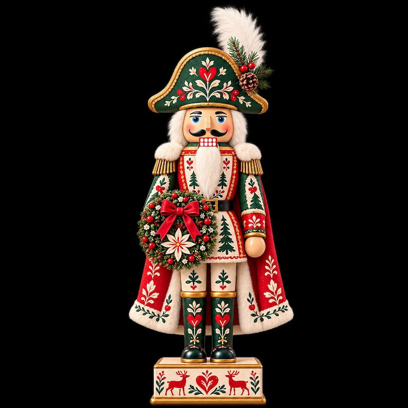 Scandinavian Nutcracker Wooden Block, Nordic Christmas Folk Art Decor, Red Green Nutcracker Soldier Tabletop Shelf Decoration 8d83d855-1312-4913-8b6c-71f0ff6974d3-ffhhj-1-.jpg