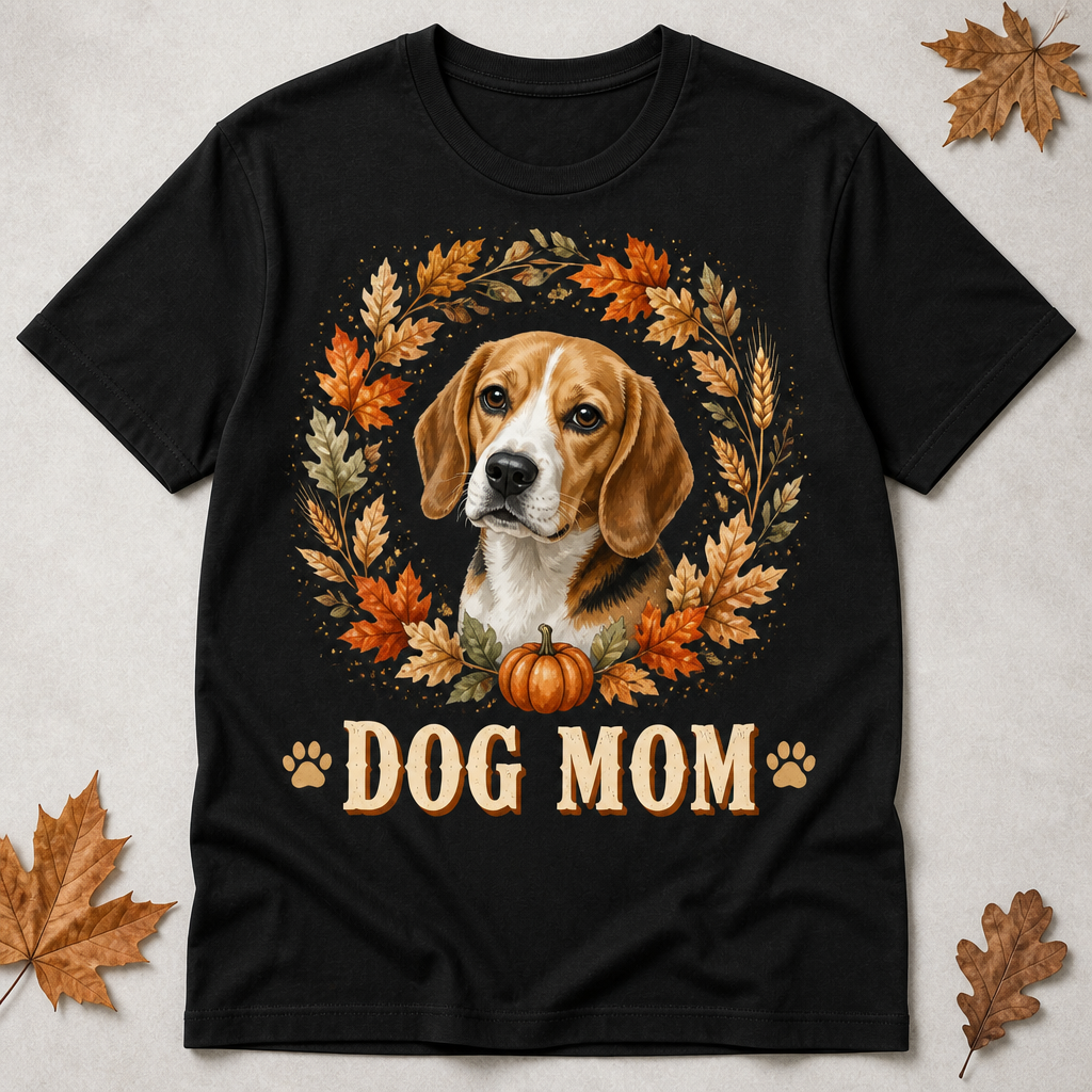 Autumn Wreath Dog Mom Custom Pet Portrait Tee - Personalized T-shirt 8d8ef39c-dc64-4214-9a57-904cf52983bd.png