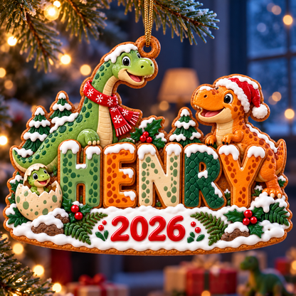 Personalized Dinosaur Christmas Ornament 2026 – Custom Name with Cute Dinosaurs, Holiday Keepsake Gift for Kids and Dinosaur Lovers 8d947cab-0126-417e-a070-e29878fc1da1-HENRY-Dinosaur-Christmas-Tree-Ornament-1.png