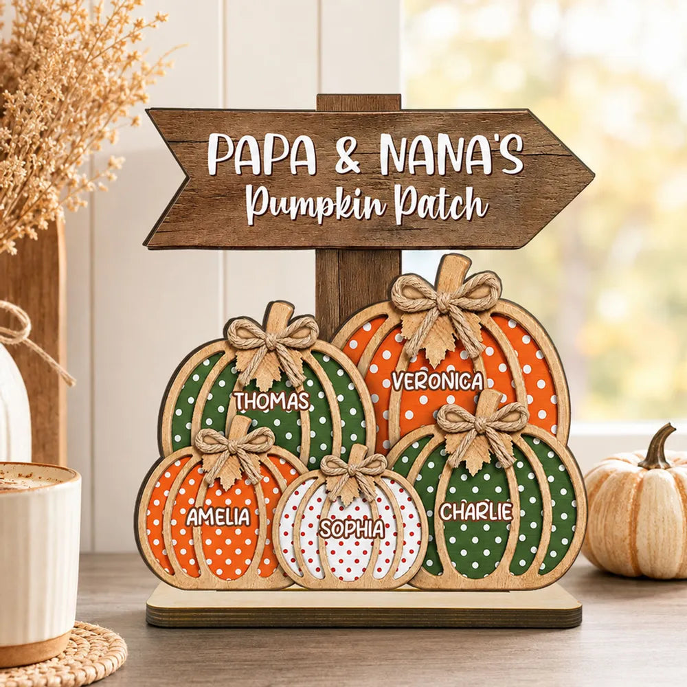 Fall Season Polka Dot Grandma's Pumpkin Patch - Personalized Wooden Plaque - Fall Decor For Grandma, Grandparents 8d9bdf1c-7106-49a2-a55e-f50aa2a0163c-1.webp