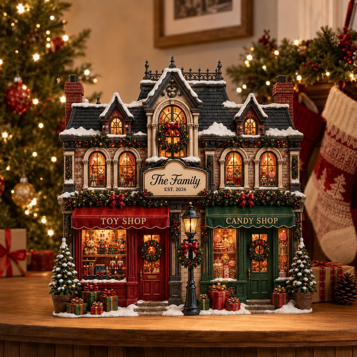 Custom Family Christmas House Wooden Block, Personalized Gingerbread Home Sign, Rustic Holiday Mantel Decor, Unique Keepsake Gift Idea 8da7d43c-6c9d-4756-b519-64b477dde1d7-1.jpg