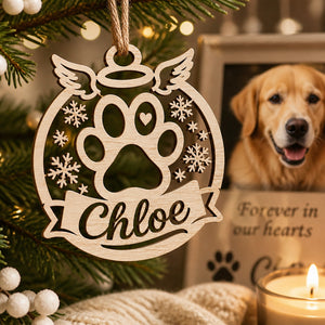 Angel Paw Snowflake Pet Memorial Name Ornament - Personalized Laser Cut Custom Shape Ornament 8dbc42d6-7081-438c-b233-6f3a2959937c.jpg