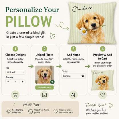 Custom Pet Portrait Pillow with Name – Watercolor Medallion - Personalized Pillow 8dc57168-1f97-4083-bcf0-bc270403ae14.jpg