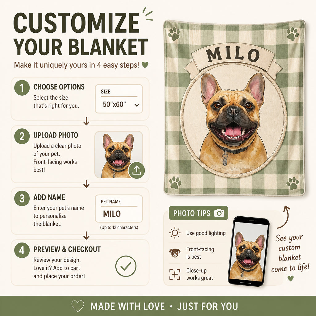 Custom Pet Portrait Blanket – Gingham Badge Edition - Personalized Blanket 8dca2827-f23a-4a23-bef0-109a6923558c.jpg