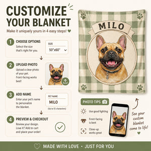 Custom Pet Portrait Blanket – Gingham Badge Edition - Personalized Blanket 8dca2827-f23a-4a23-bef0-109a6923558c.jpg