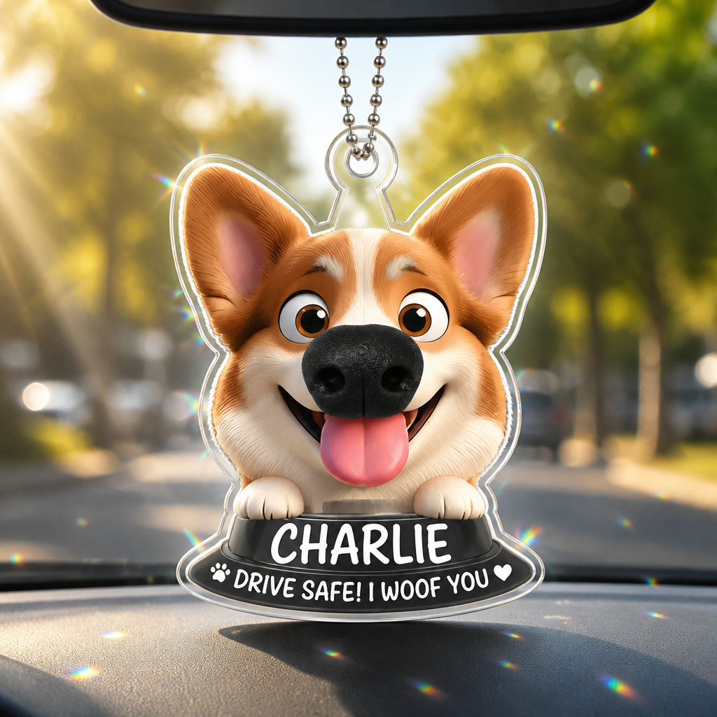 Drive Safe! I Woof You – Custom Pet Photo Suncatcher Ornament - Personalized Suncatcher Ornament 8dd5b854-f3e4-4206-9ee2-56136d4919ea.png