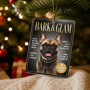 BARK & GLAM Pet Magazine Cover Ornament - Personalized Aluminum Ornament 8ddd5e3b-34fa-4dca-8712-0403050715ad.jpg