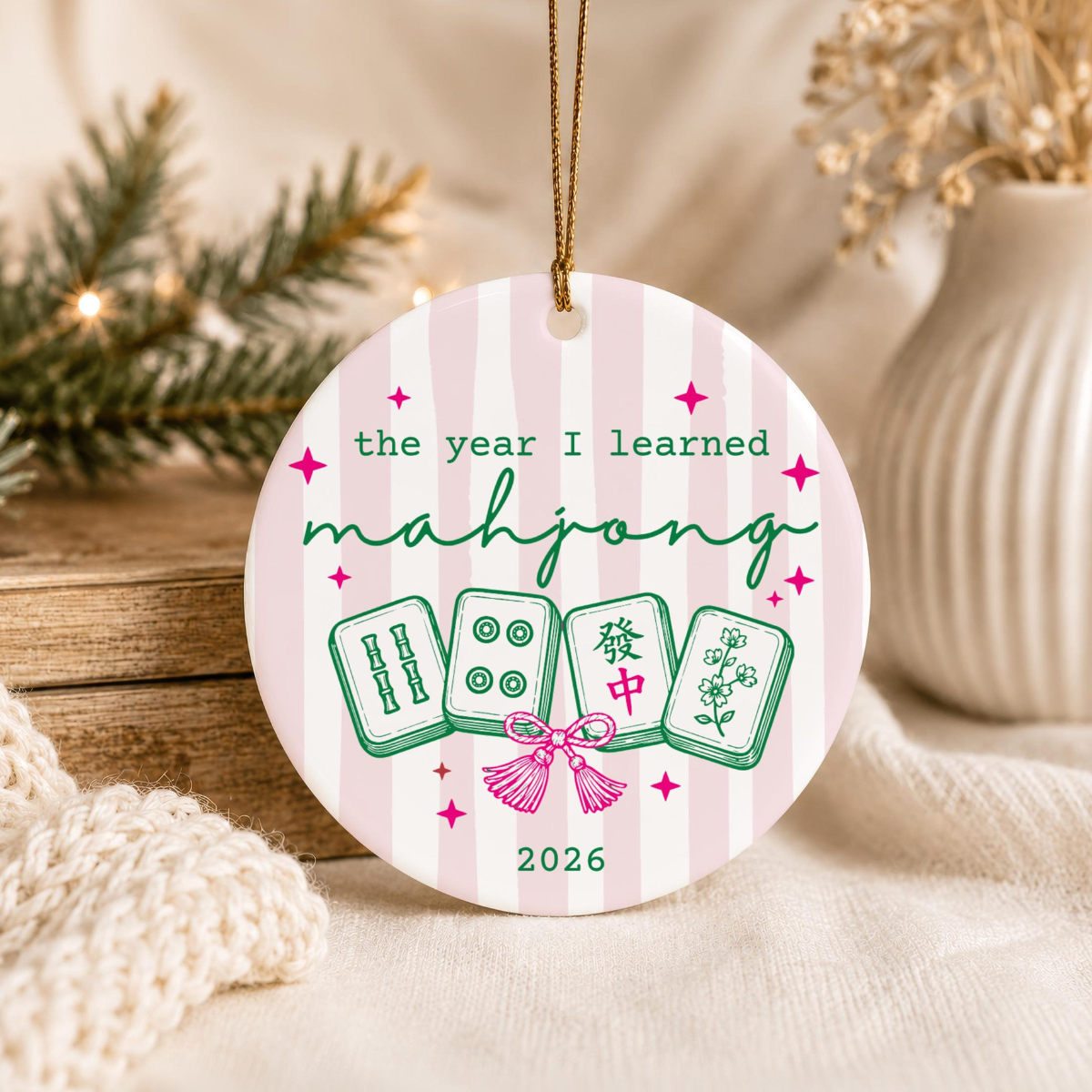 Mahjong Ornament: The Year I Learned Mah Jong | Personalized Christmas Keepsake | American Mah Jongg Gift 8df017e5-733b-4d09-ba40-7c5f158e5814-4.png