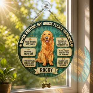 Dog House Rules Doormat – Custom Pet Portrait & Name - Personalized 1 Layered Suncatcher with Charm 8dfdb386-33d9-4a4d-9b72-96dba89d61bc.png