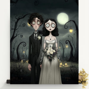 Personalized Wedding Portrait Gift, Custom Couple with Pets, Cute Gothic Portrait Your Photo, Newlywed Engaged Married, Valentines Day Gifts 8e13f4e4-b2e1-4954-bc68-80b697bdaea9-3.jpg