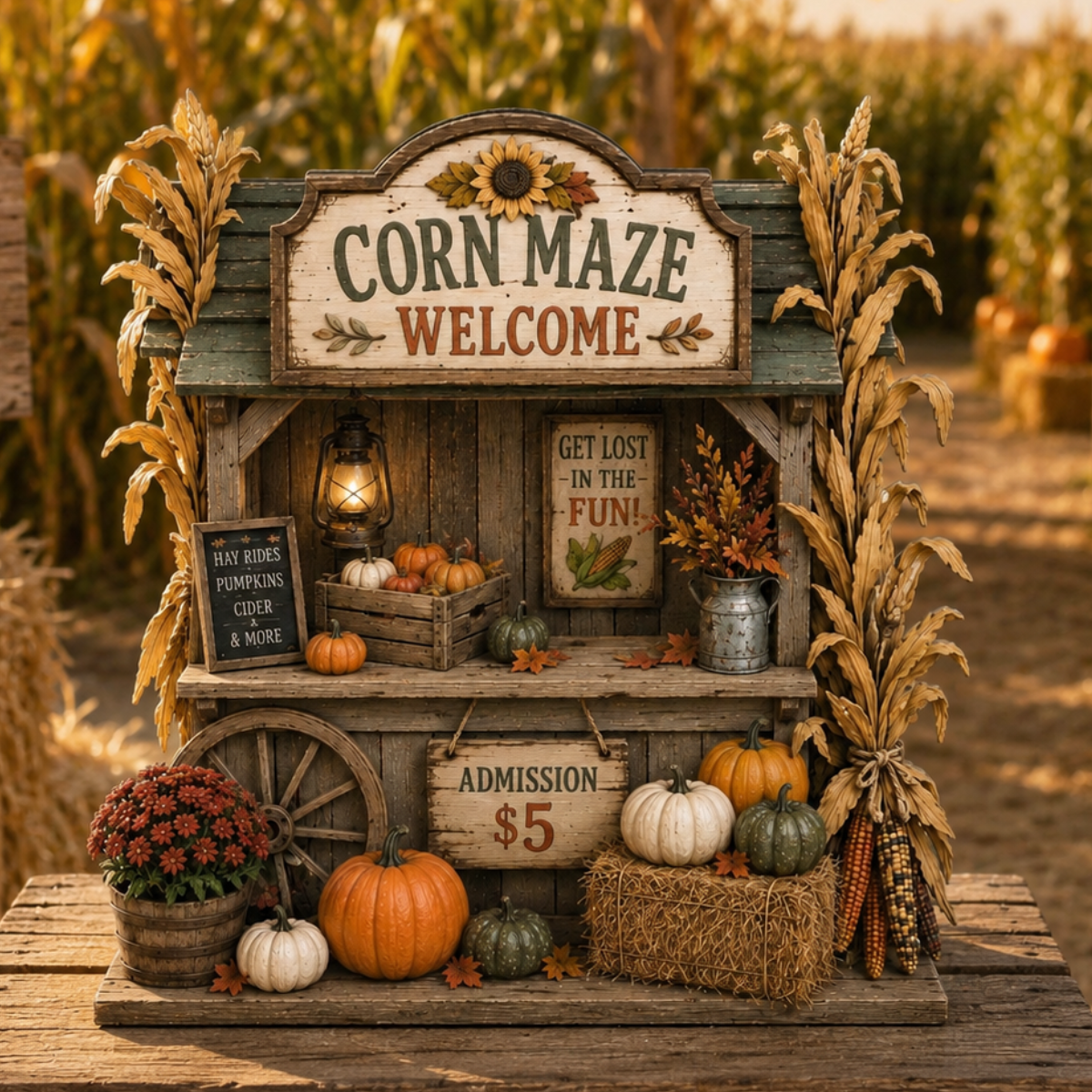 Corn Maze Welcome 2D FLAT Wooden Block Decor, Rustic Fall Farm Stand Shelf Sitter, Pumpkin Patch Autumn Decor, Thanksgiving Gift 8e3912be-827e-4aad-ac2a-e78e46b30f01-banner-1.png
