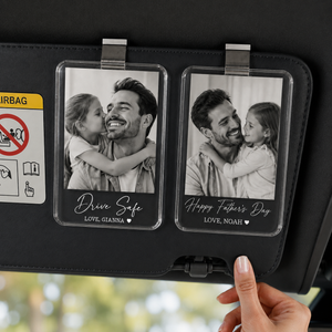 Personalized Photo Car Visor Clip, Drive Safe I Love You, Anniversary Gift for Him Picture Fridge Magnet, Gifts for Dad, Drive Safe Gift Father's Day Gift