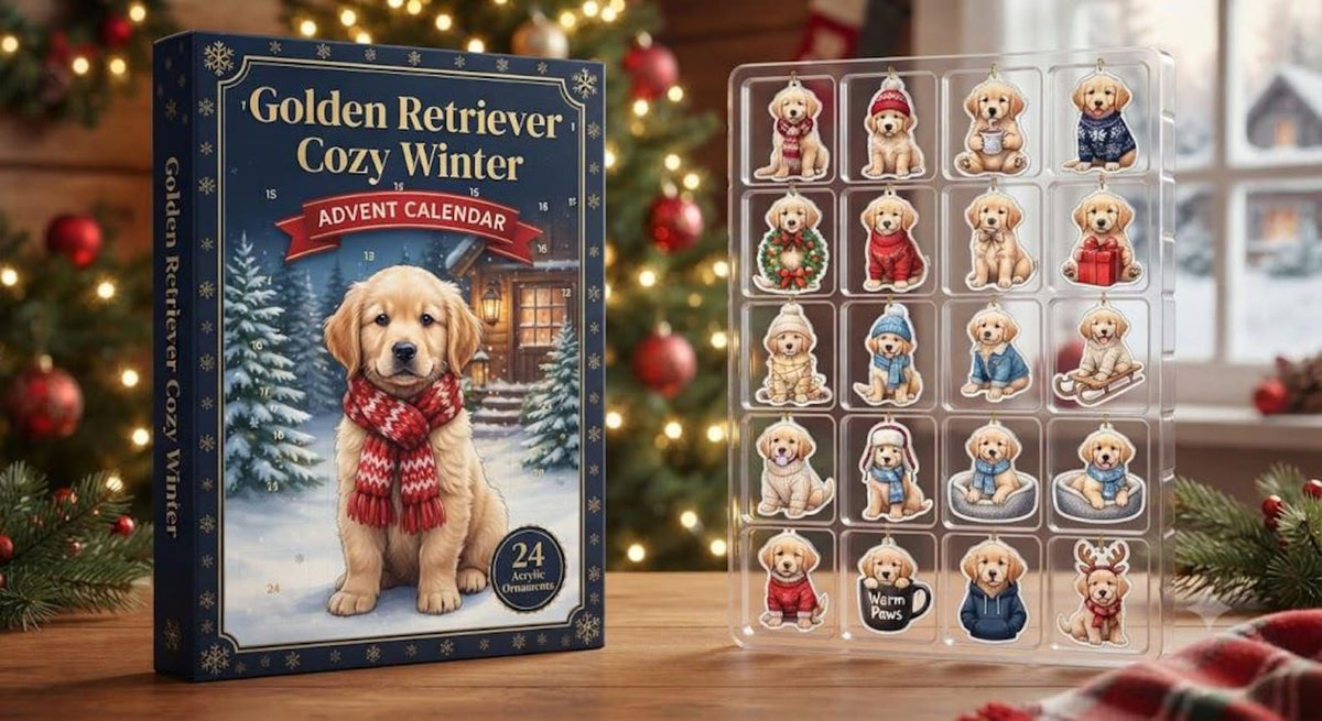 Cozy Winter Golden Retriever Calendar, 24 Acrylic Dog Ornaments, Christmas Countdown Gift Box, Dog Mom Holiday Decor 8e797559-dba4-4bb0-9e95-b4ccdc0b5513-il_1588xN.8648594839_sphf.jpg
