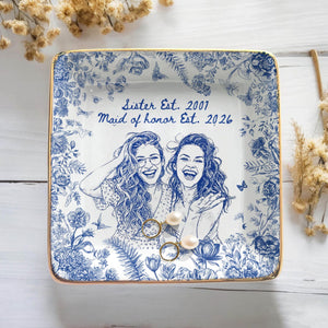 Personalized Bestie Photo Jewelry Dish: Ceramic Trinket Tray for Best Friend, Birthday Gifts For Bestie, Sketch Photo Ring Dish Gift For Her 8e8b4d40-f299-4423-8a9d-67526a16043b-3.jpg