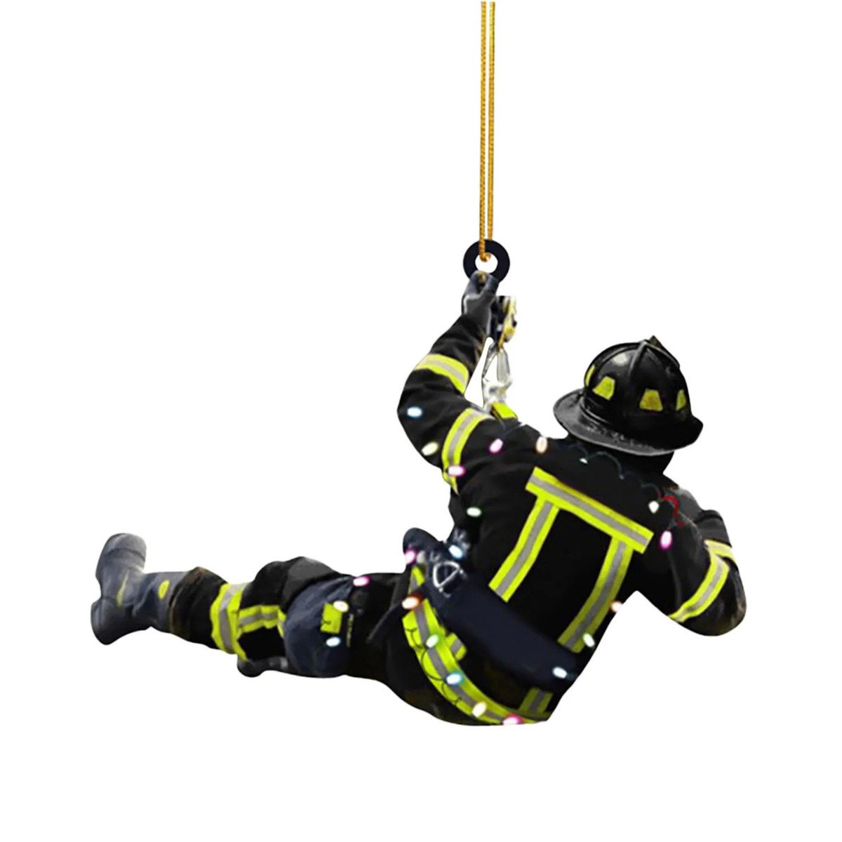 Christmas Fireman Ornaments Christmas Tree Firefighter 2d Acrylic Hanging Ornaments Fireman Figurines Party Favors Decorations