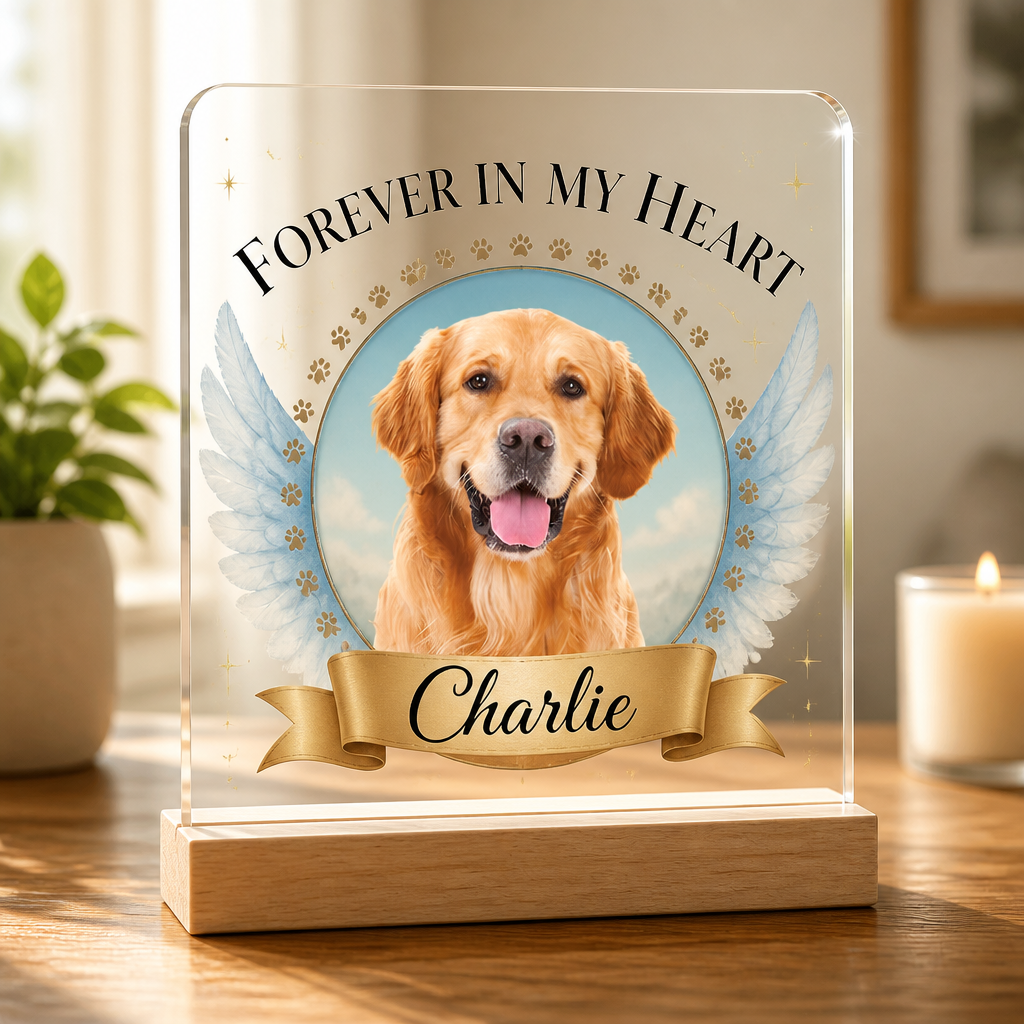 Forever In My Heart Pet Memorial Photo Car Ornament - Personalized Acrylic Plaque 8ea2da45-0f86-417d-be57-4269dca33dff.png