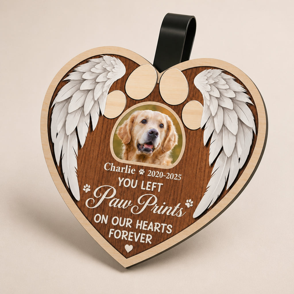 Pet Memorial Car Visor Clip – Photo + Name – You Left Paw Prints - Personalized Wooden Car Visor Clip 2 Layer 8ea91673-b1c8-4b25-8400-782b0b94ff09.jpg