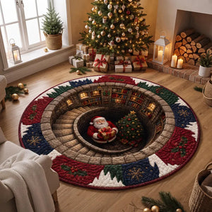 Santa Spiral Staircase 3D Round Rug, Christmas Optical Illusion Floor Mat, Non-Slip Xmas Home Decor, Christmas Gift for Family 8eaac76e-8898-4c2e-854b-4360345037e2-gfdgf-2-.webp