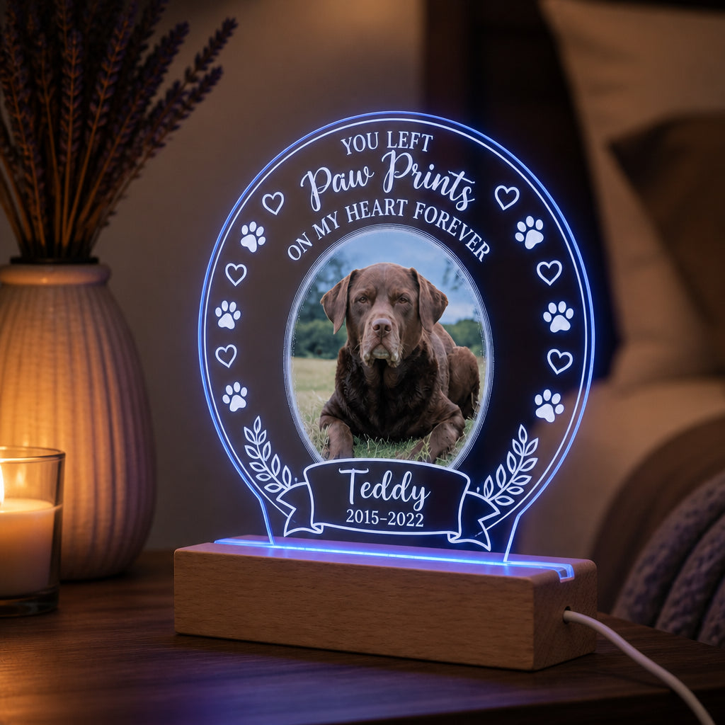 Pet Memorial LED Night Light — You Left Paw Prints — Photo, Name & Dates - Personalized 3D LED Light Wooden Base 8ebc564f-dcb6-4a56-8bf5-d30a00b79ba6.jpg