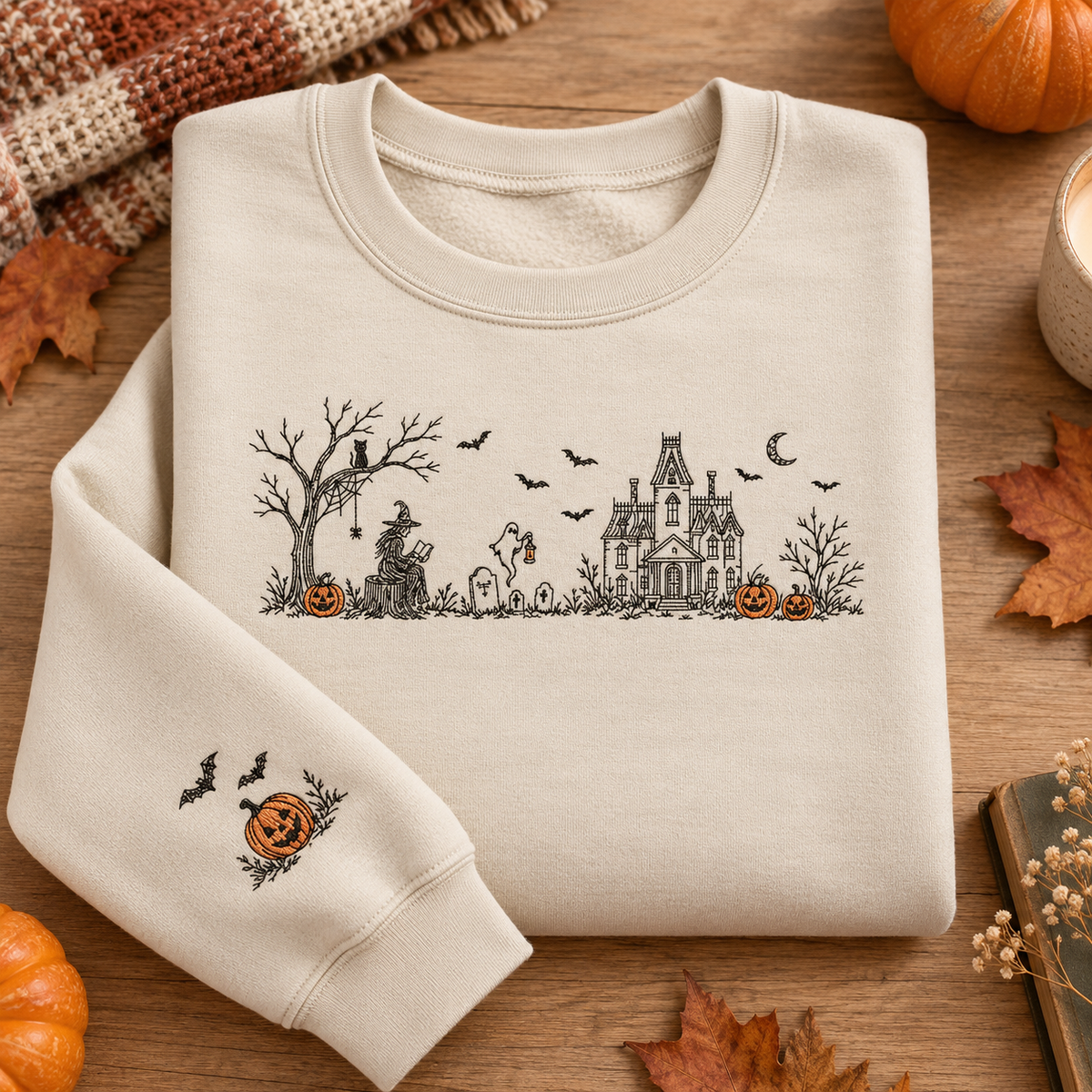 Embroidered Haunted Manor Halloween Sweatshirt: Choose Gildan or Pigment Dyed Vintage Line Art Crewneck, Retro Halloween Scene 8ed16e12-ba45-40b6-8b5c-6594420041d1-5ea42253-3c1b-48dd-9755-e8e8307a7454.png