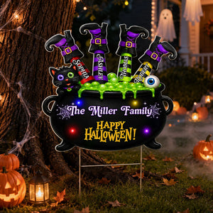 Personalized Halloween Yard Sign, Custom Family Name Witch Cauldron Outdoor Decor, Witch Legs Garden Stake, Halloween Lawn Decoration Gift 8ed3fbb7-1da4-44d0-a16b-54496b8610a9-__web3.webp