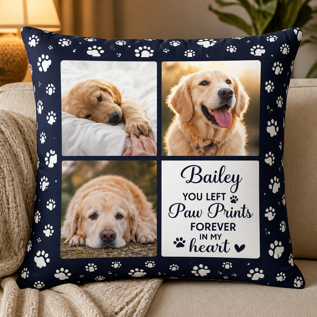 Pet Memorial Photo Collage Pillow – You Left Paw Prints Forever In My Heart - Personalized Pillow 8eef0abe-2956-4a34-b107-2d7f7802f8a8.png