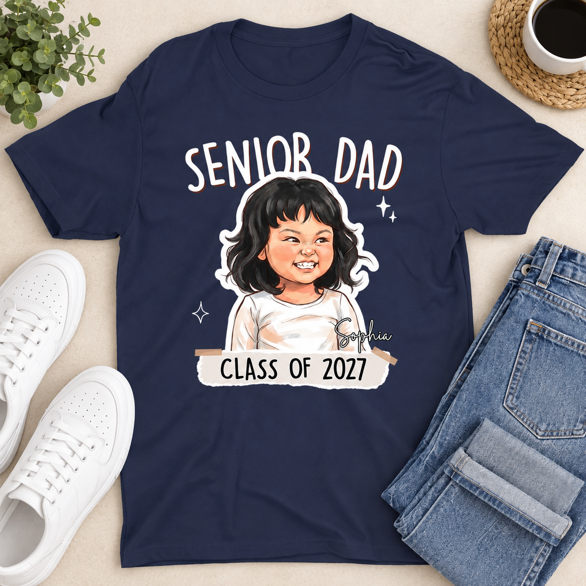 Personalized Senior Dad Shirt, Custom Graduate Photo T-Shirt with Name & Class of 2027, Proud Dad Graduation Gift, Senior Year Family Tee 8f0ee9a0-3c18-4f73-9960-679963d29b7e-2.png