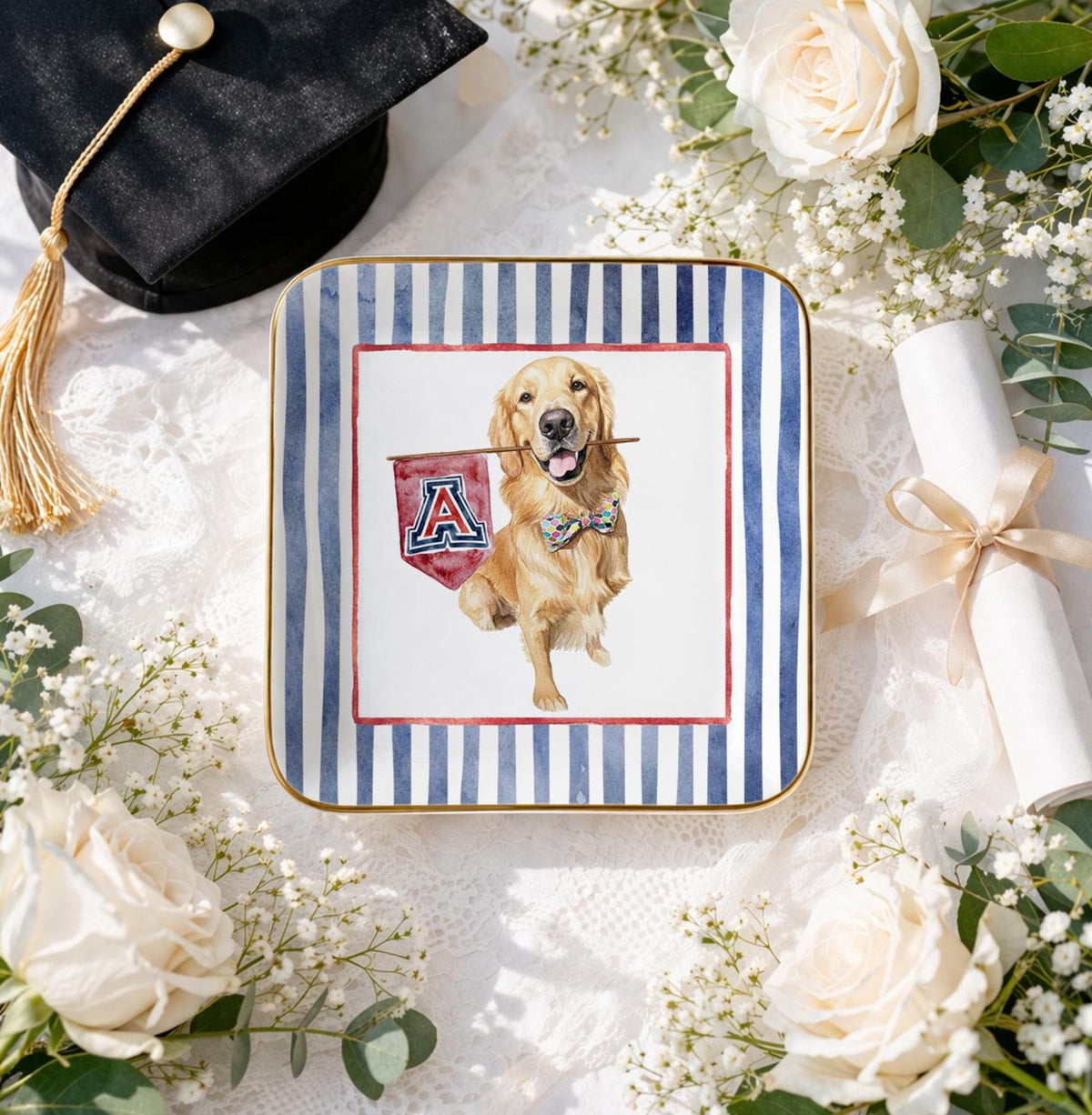 Custom Collegiate Pet Portrait Ring Dish, Graduation Gifts, School Logo Keepsake, Sports Team Pet Jewelry Dish, College Grad Gifts For Her 8f1ee1d9-5980-4c5c-9f1f-2acc26604495-13.jpg