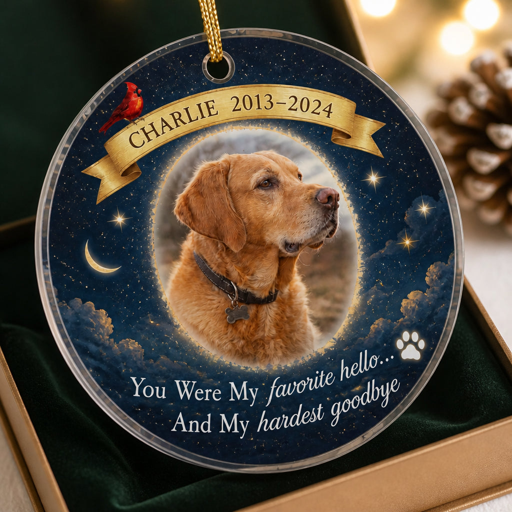 Favorite Hello Hardest Goodbye — Pet Memorial Photo Ornament - Personalized Transparent Acrylic Ornament 8f5d8504-eac0-4921-86a0-86ac15b62a98.jpg