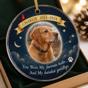 Favorite Hello Hardest Goodbye — Pet Memorial Photo Ornament - Personalized Transparent Acrylic Ornament 8f5d8504-eac0-4921-86a0-86ac15b62a98.jpg