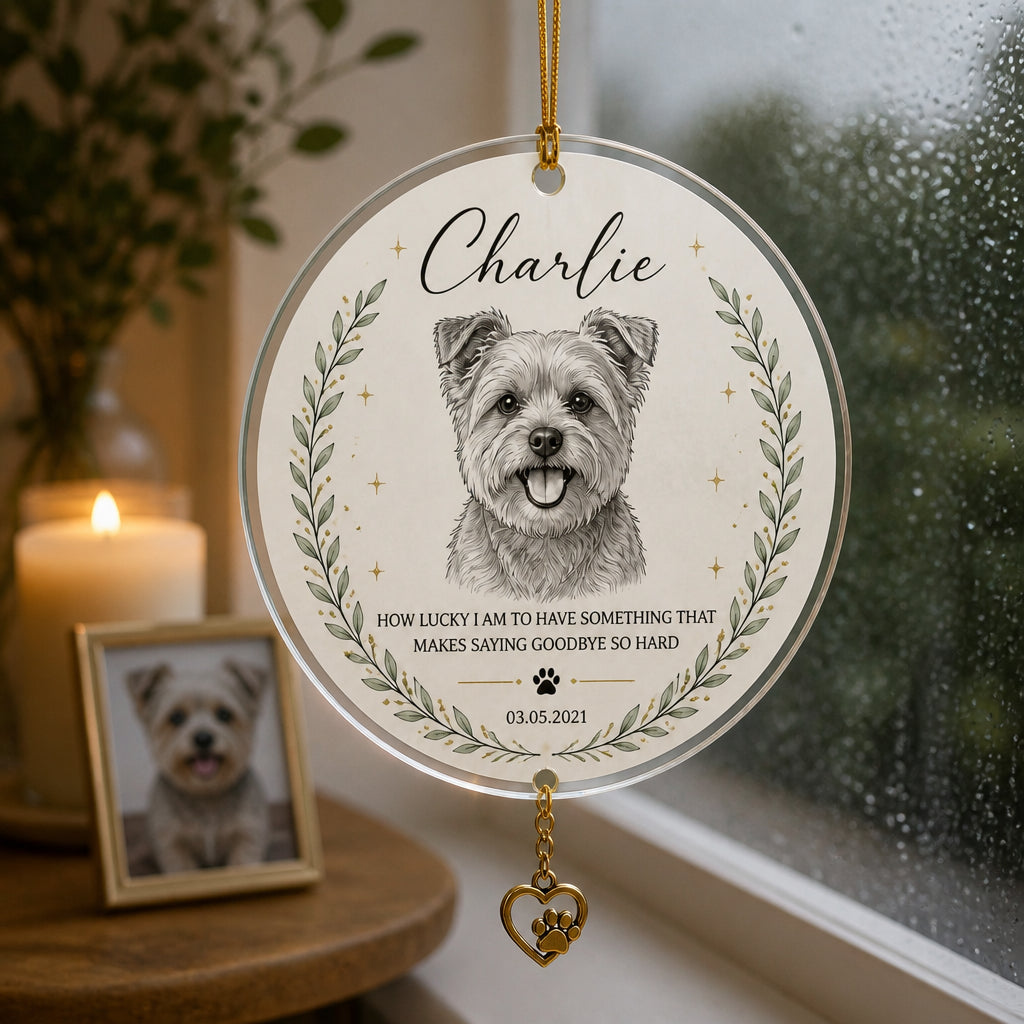 Custom Pet Memorial Line-Art Ornament - Personalized 1 Layered Suncatcher with Charm 8f6614b4-aced-49d9-abe0-46d1b2847877.jpg