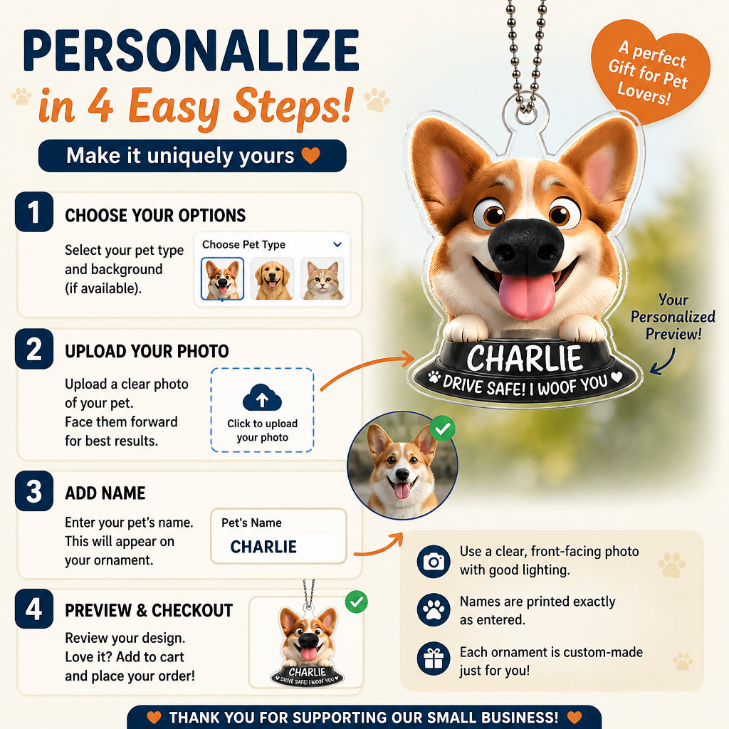 Drive Safe! I Woof You – Custom Pet Photo Suncatcher Ornament - Personalized Suncatcher Ornament 8f7896ca-8843-4e7d-a193-8b249af2475b.jpg